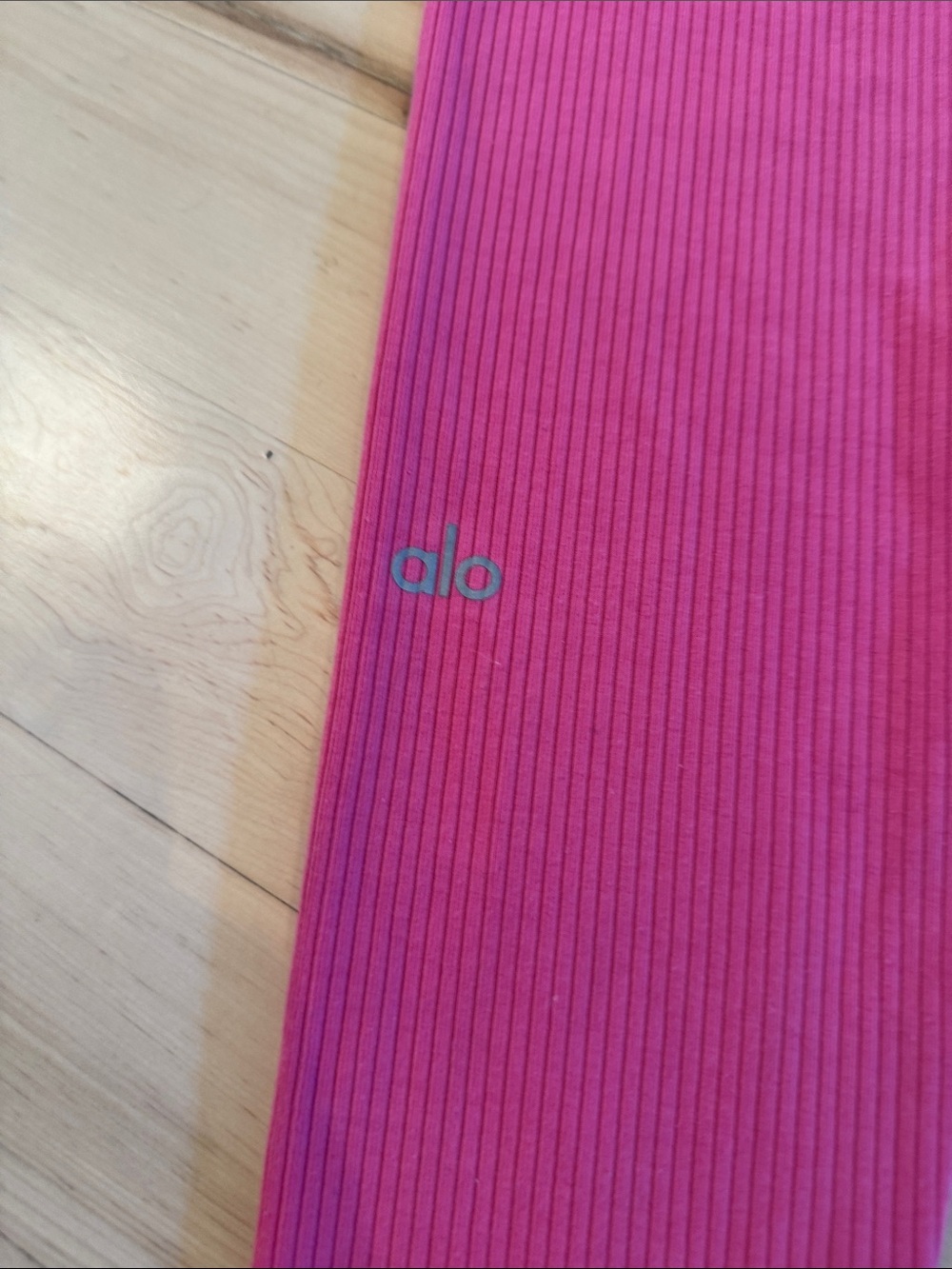 Alo-Bright Pink High Waisted Ribbed Leggings-XS-Athletic Athleisure - Picture 5 of 5
